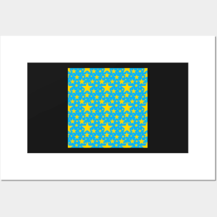 Stars blue pattern Posters and Art